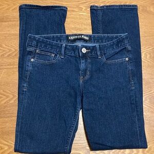 Express Stella Low Rise Barely Boot Cut Dark Wash Denim (8r)